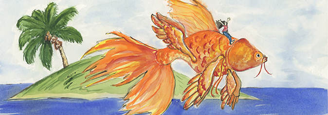 Flying Fish, watercolor.